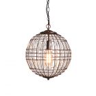 Leanne 1 Light Small Glass Crystal Ball Pendant, Bronze