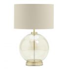 Metro Clear Glass Sphere Table Lamp, Satin Brass and Champagne