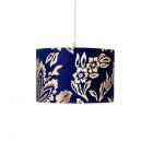 Mica 30cm Velvet & Gold Print Easyfit Shade, Navy