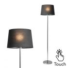 Mira Floor Lamp with Black Shade, Chrome touch