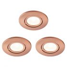 3 Pack of Ruva Fire Rated LED IP65 Downlight, Antique Copper