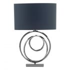 Saturn Swirl Base Table Lamp with Dark Grey Shade, Black Nickel