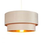 Tia Super Size Tiered Velvet Shade with Brass Lining, Ivory