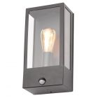 Wallace Outdoor Wall Light with PIR Sensor, Black