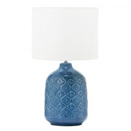 Cosgrove Patterned Ceramic Table Lamp Cobalt Blue