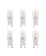 6 Pack of 2.5 Watt G9 LED Capsule Lamps 3000K, Warm White