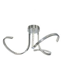 Swirl 3 Arm LED Semi Flush Ceiling Light - Chrome