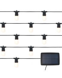 10 Pack of Burke Outdoor Solar Festoon Lights, Black