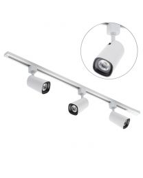 1m Track Kit with 3 Loire Heads and Integrated LED - White