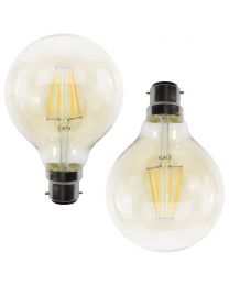 2 Pack of 4W LED BC B22 Vintage Filament Globe Bulb, Tinted
