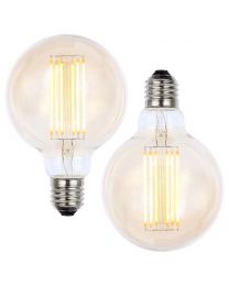 2 Pack of 6W LED ES E27 Vintage Filament Large Globe Bulb, Tinted