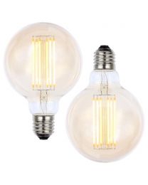 2 Pack of 6W LED ES E27 Vintage Filament Large Globe Bulb, Tinted