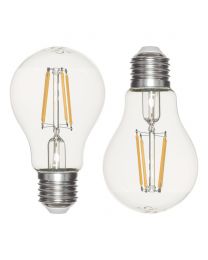 2 Pack of 6W LED Vintage Style ES E27 Classic Light Bulb, Warm White