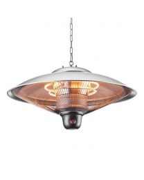 2000 Watt LED Pendant Halogen Element Patio Heater, Silver