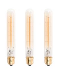 3 Pack of 40W ES E27 Vintage Tube Filament Bulb, Tinted