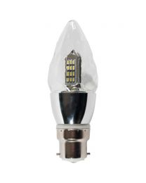 4W LED BC B22 Diamond Effect Candle Bulb, Cool White