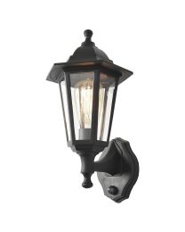 Neri Outdoor Polycarbonate Wall Lantern with PIR Sensor - Black