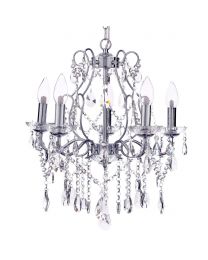 Annalee 5 Light Large Chandelier, Chrome