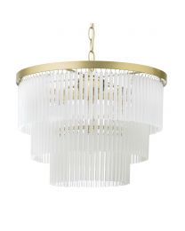 Aubrey Frosted Glass Ceiling Pendant, Brass