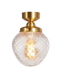 Betty Semi Flush Glass Ceiling Light, Brass