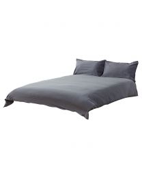 Super King Stonewashed Cotton Bedding Set, Slate