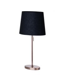 Bryant Oval Table Lamp with Black Shade, Copper