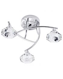 Small Sonic Bathroom Semi-Flush Ceiling Light, Chrome