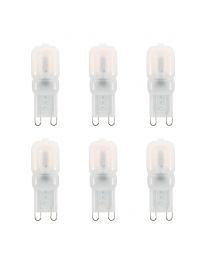 6 Pack of 2.5 Watt G9 LED Capsule Lamps 4000K, Cool White