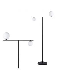 Calder Balance Floor Lamp, Satin Black with close up