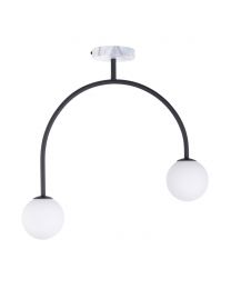 Calder Semi Flush Ceiling Light, Satin Black