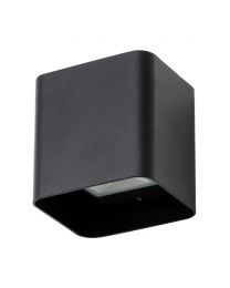Cameron Outdoor LED Square Up and Down Wall Light, Black