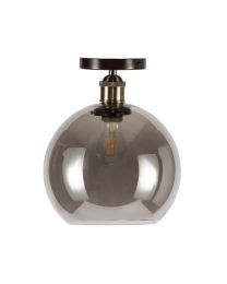 Carter Industrial Flush Ceiling Light, Bronze