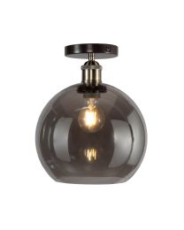 Carter Industrial Flush Ceiling Light, Bronze
