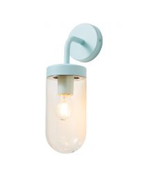 Chelsea Curved Arm Wall Light, Pale Blue