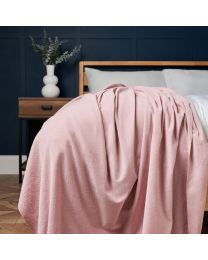 Chenille Throw, Blush Styled on Bed