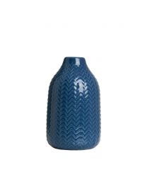 Chevron Ceramic Vase, Blue