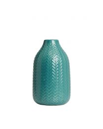 Chevron Ceramic Vase, Green