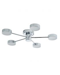 Cian Large LED Bathroom Flush Ceiling Light, Chrome