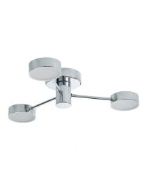 Cian Small LED Bathroom Flush Ceiling Light, Chrome