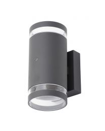 Cinder Outdoor Up & Down Wall Light with Photocell, Anthracite