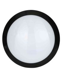 Stanley Como IP66 Outdoor LED Flush Ceiling or Wall Light with Sensor, Black