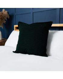 Corduroy Cushion, Emerald Green Styled on Bed