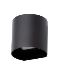 Davis Outdoor LED Rounded Up and Down Wall Light, Black
