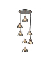 Demi Ceiling Pendant Light with Glass Shades, Copper