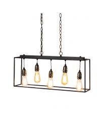 Dexter Industrial Diner Style Box Ceiling Pendant, Bronze