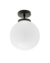 Douro Bathroom Globe Ceiling Light, Matte Black