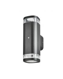 Epin Up & Down Outdoor Wall Light with Photocell Sensor, Black
