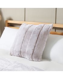 Faux Fur Stripe Cut Cushion, Natural