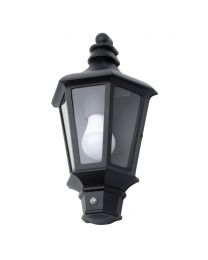 Findlay Outdoor Traditional Half Lantern with Photocell, Black