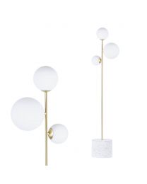 Forella Floor Lamp, Satin Brass with close up